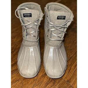 Sperry Women Saltwater Duck Boots – Size 5 – Gray Waterproof